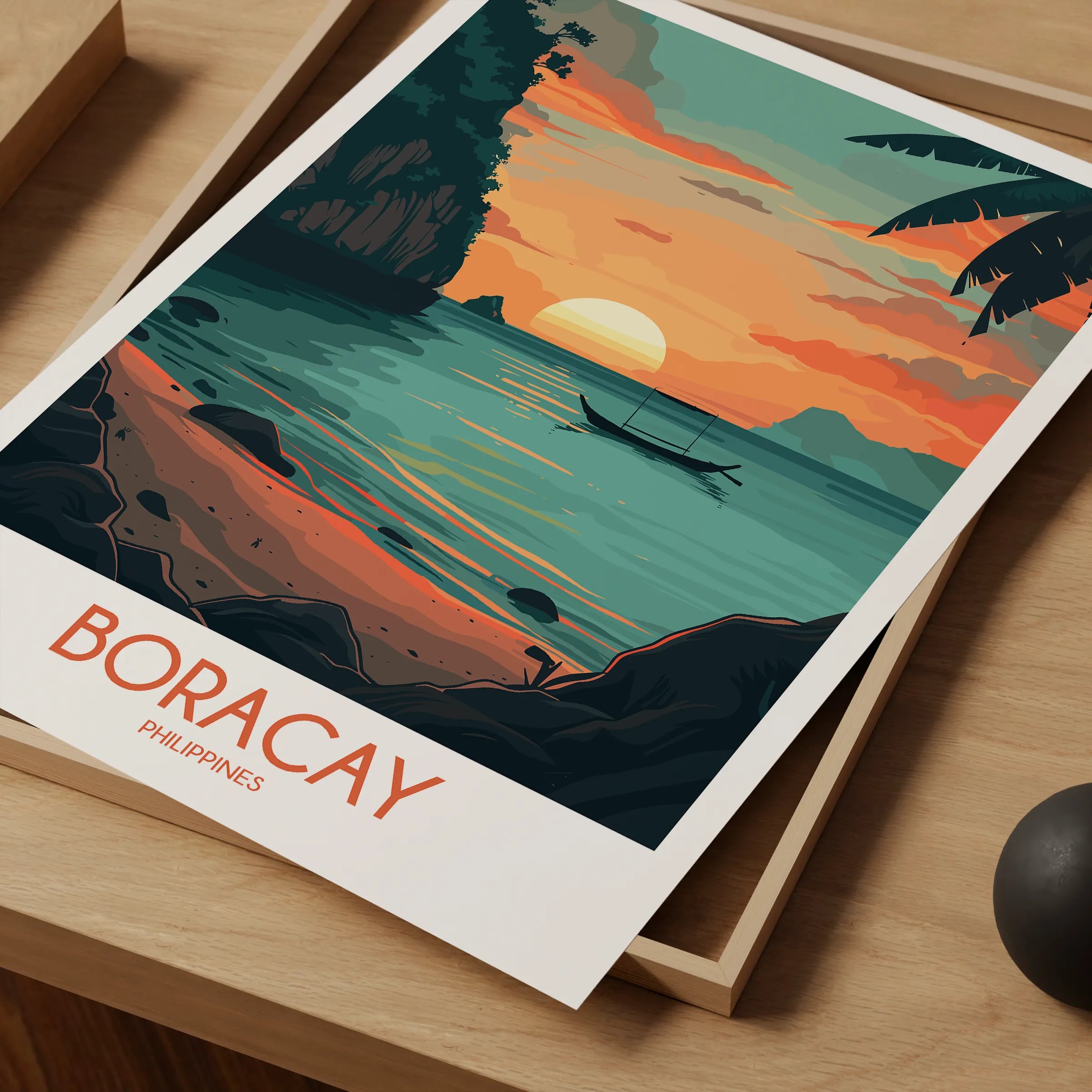 Boracay Retro Travel Illustration