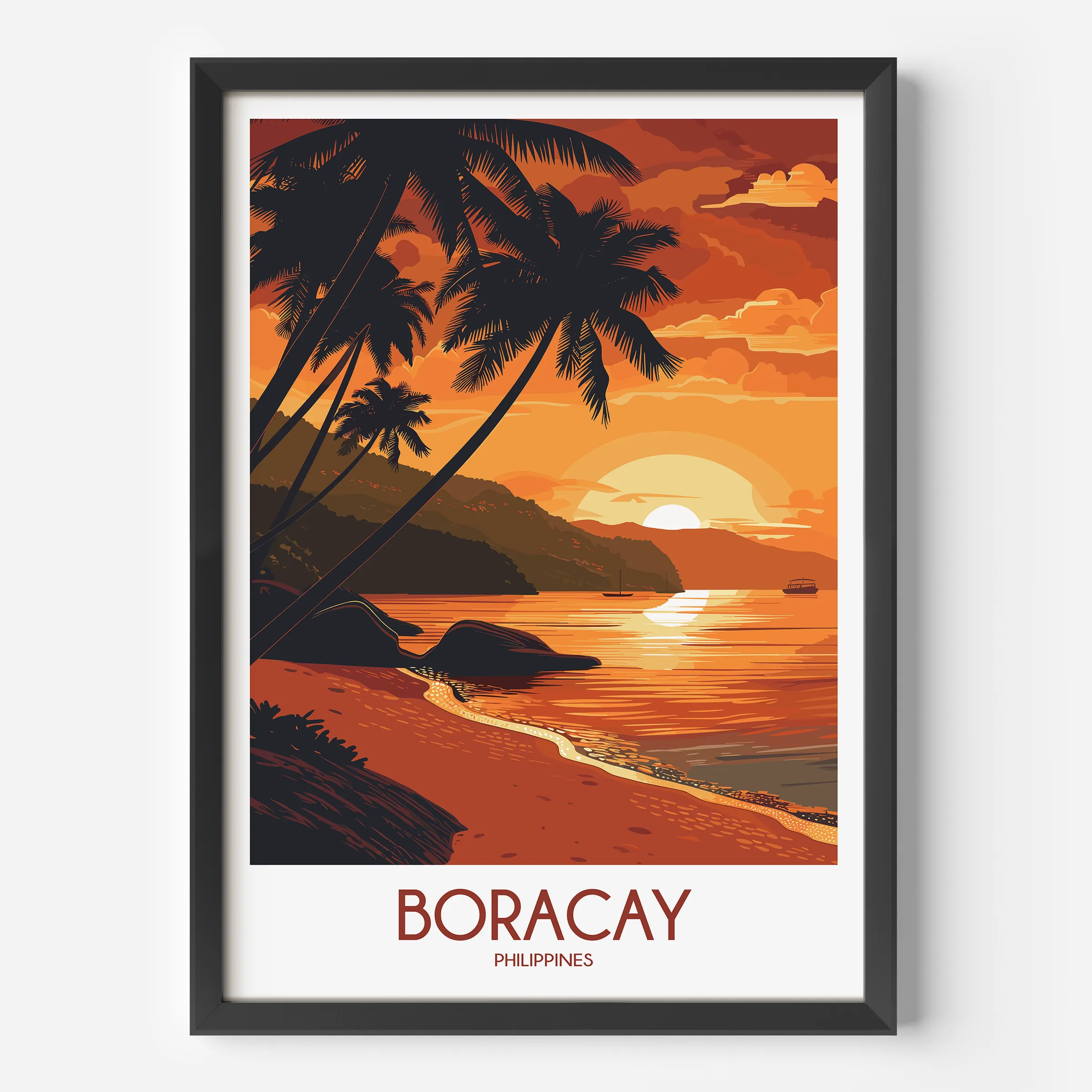 Boracay Retro Travel Illustration