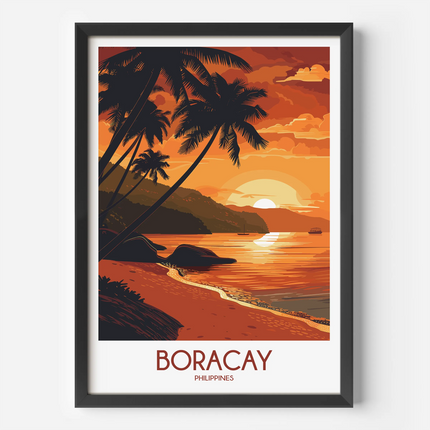 Boracay Retro Travel Illustration