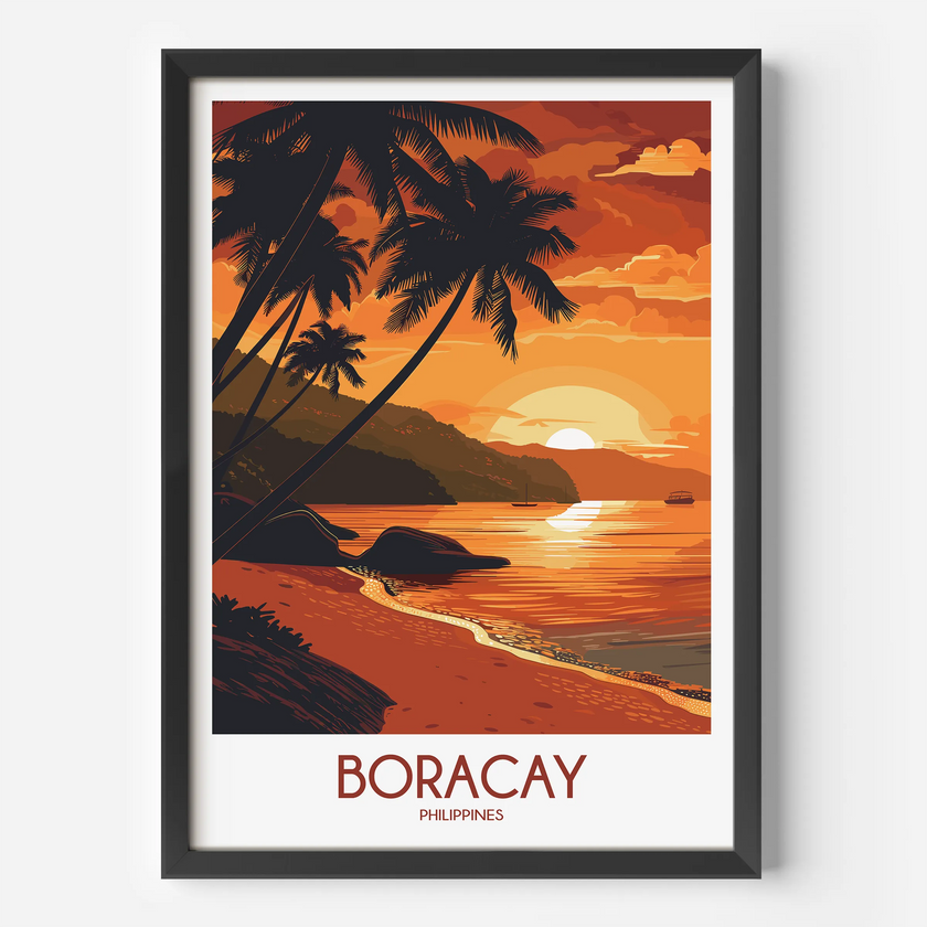 Boracay Retro Travel Illustration