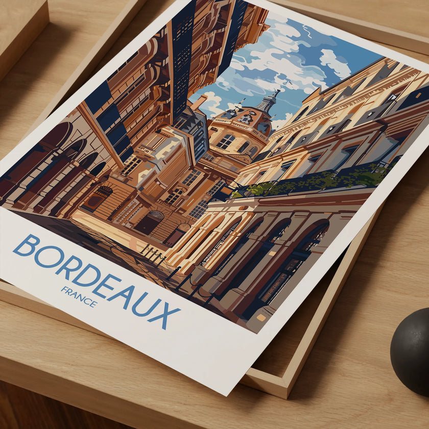 Bordeaux Retro Travel Illustration