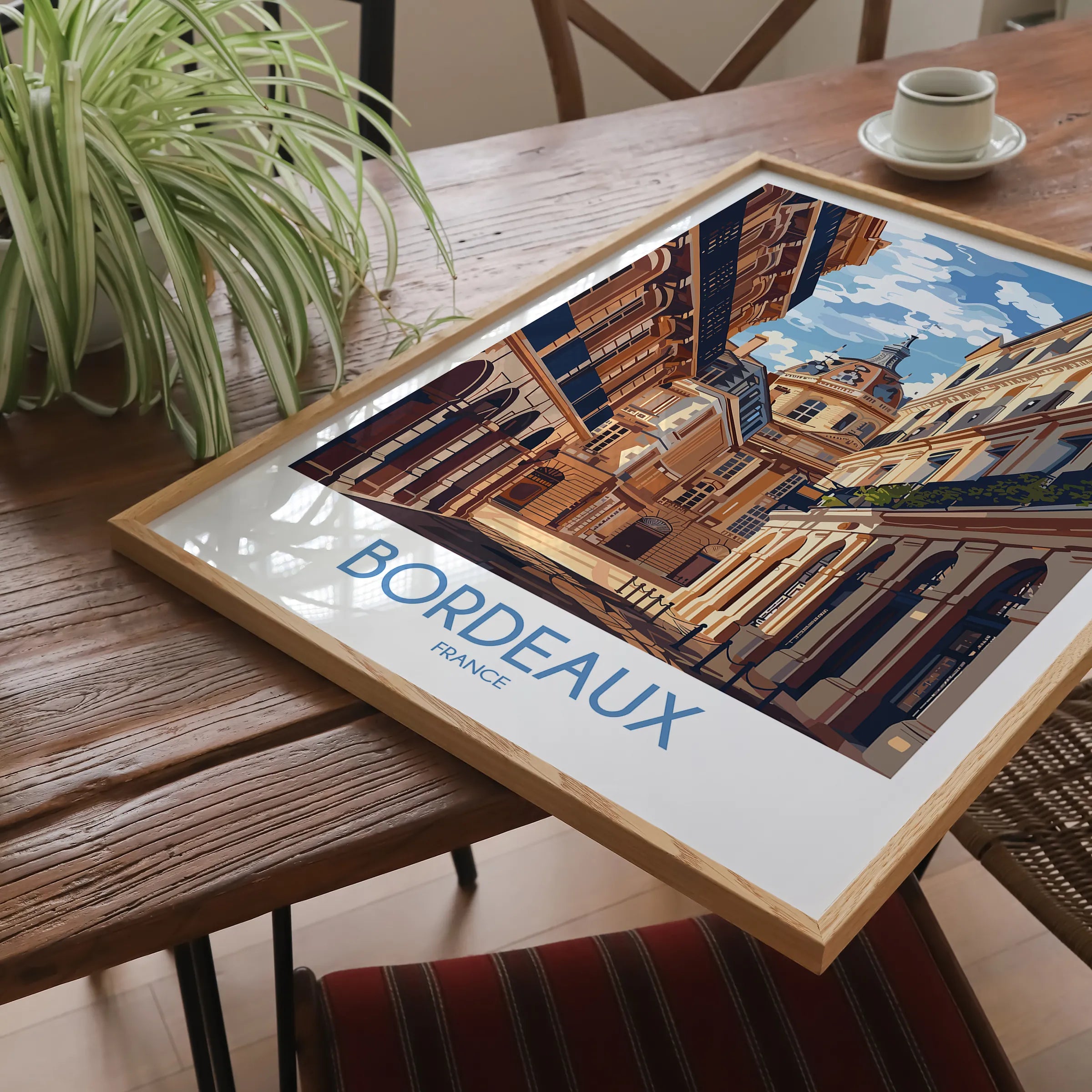 Bordeaux Vintage Style Print