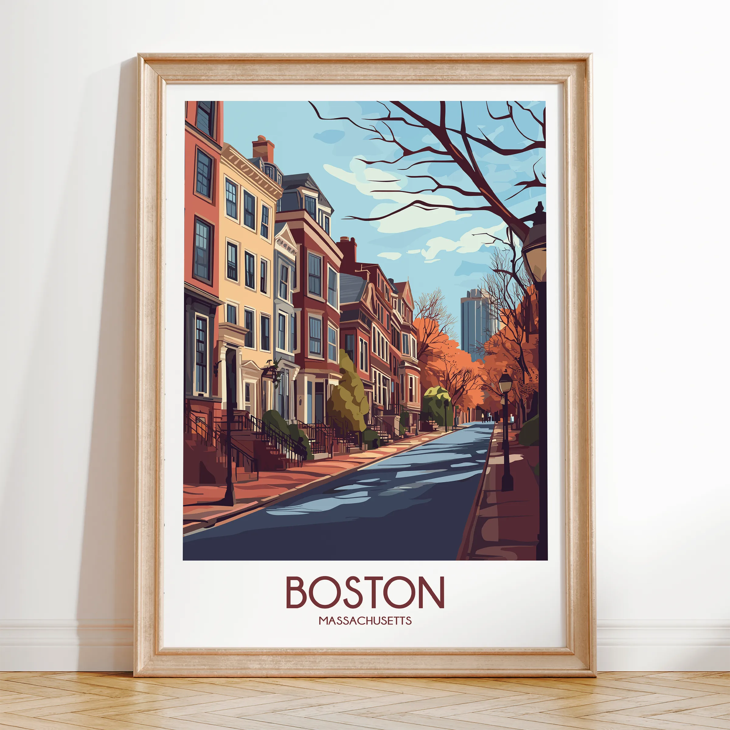 Boston Retro Travel Illustration
