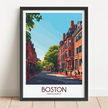 Boston Retro Travel Illustration