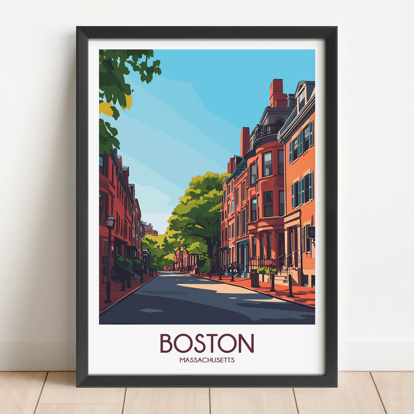 Boston Retro Travel Illustration
