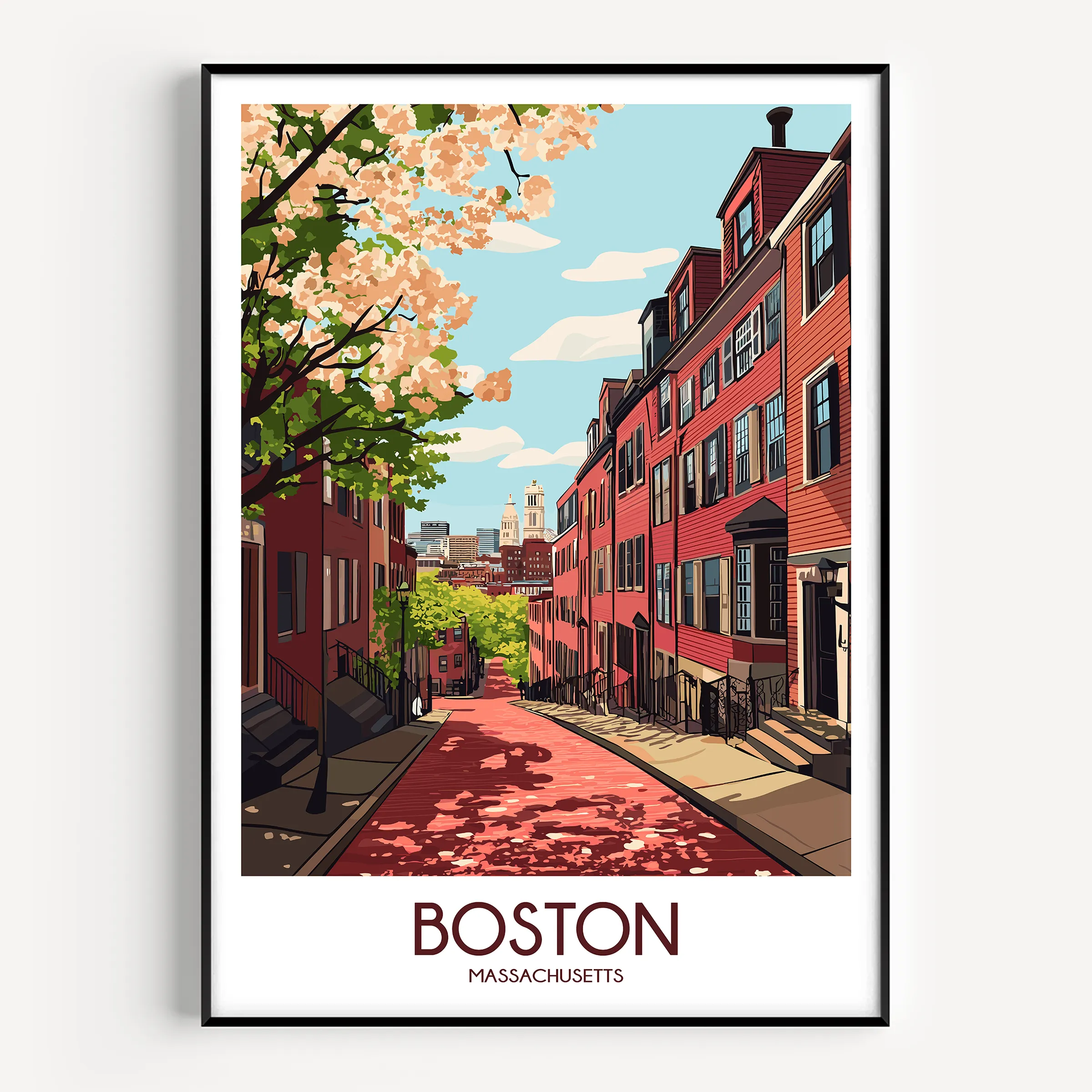 Boston Vintage Style Print