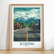 Bozeman Retro Travel Illustration