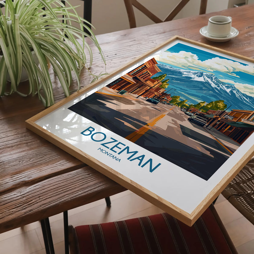 Bozeman Retro Travel Illustration
