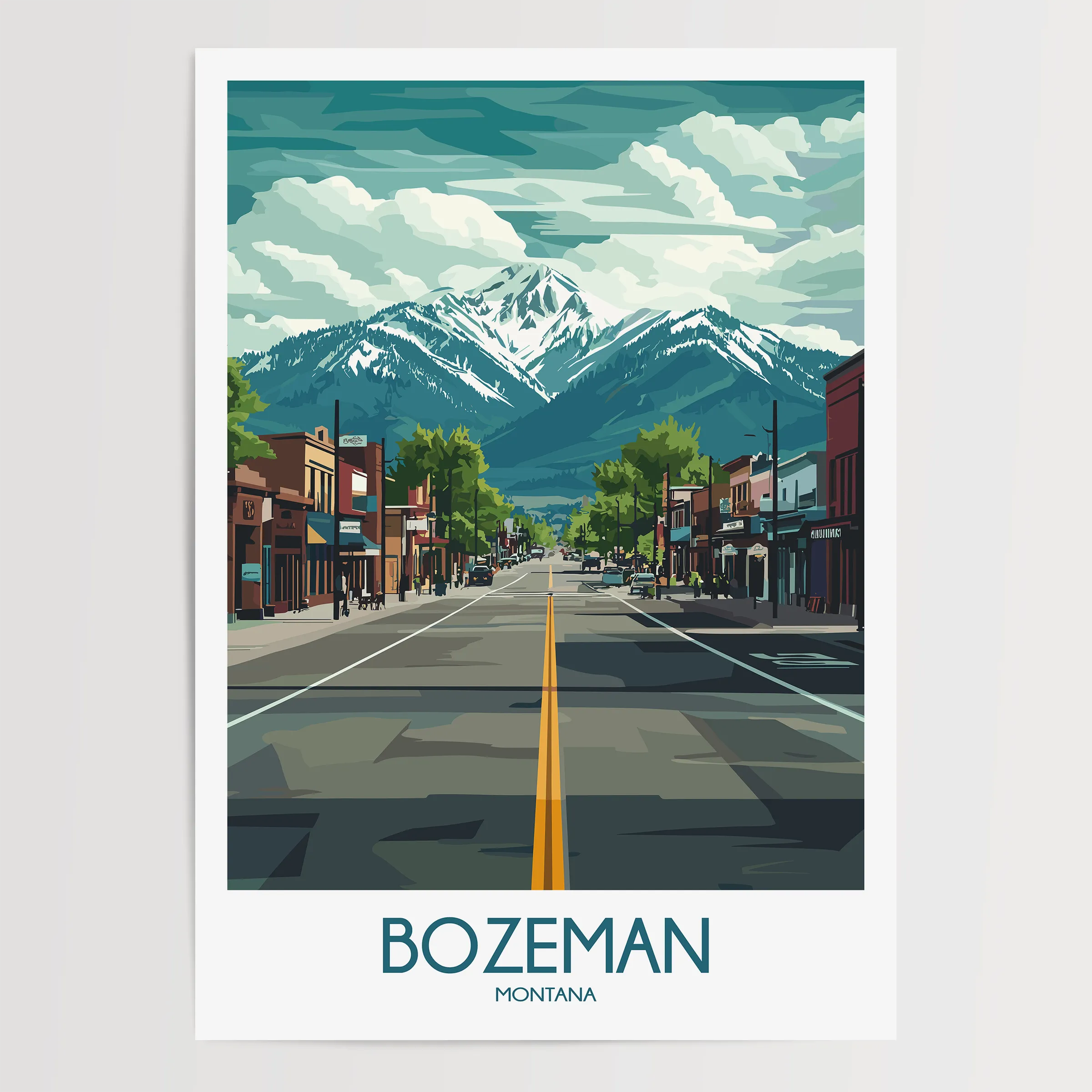 Bozeman Vintage Style Print