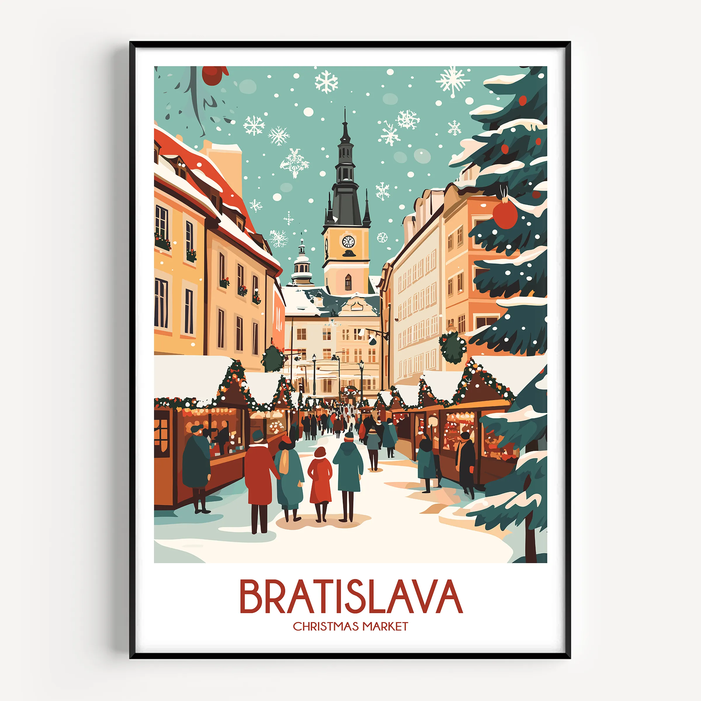 Bratislava Retro Travel Illustration