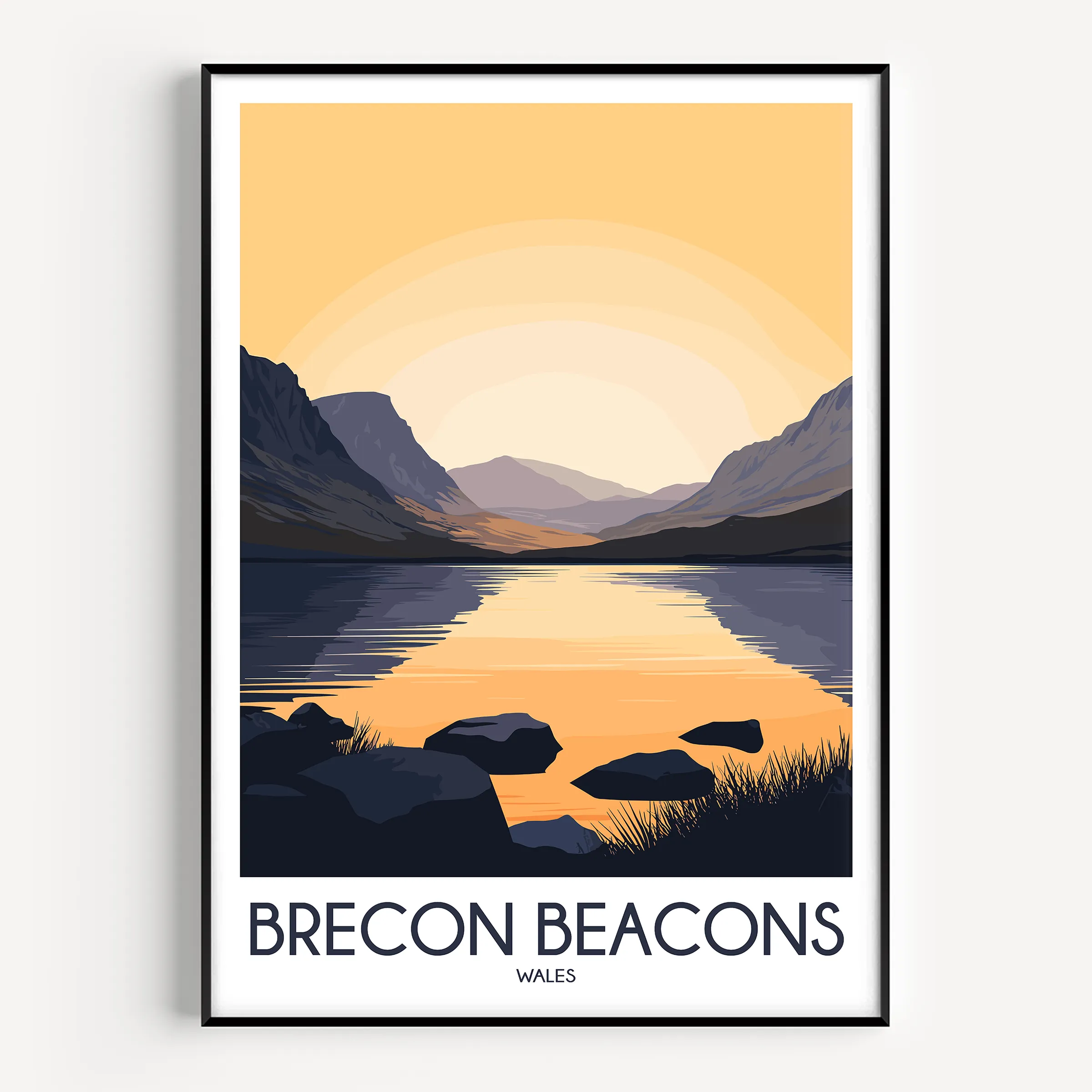Brecon Beacons Modern Travel Poster