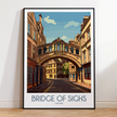Bridge Of Sighs Retro Travel Illustration