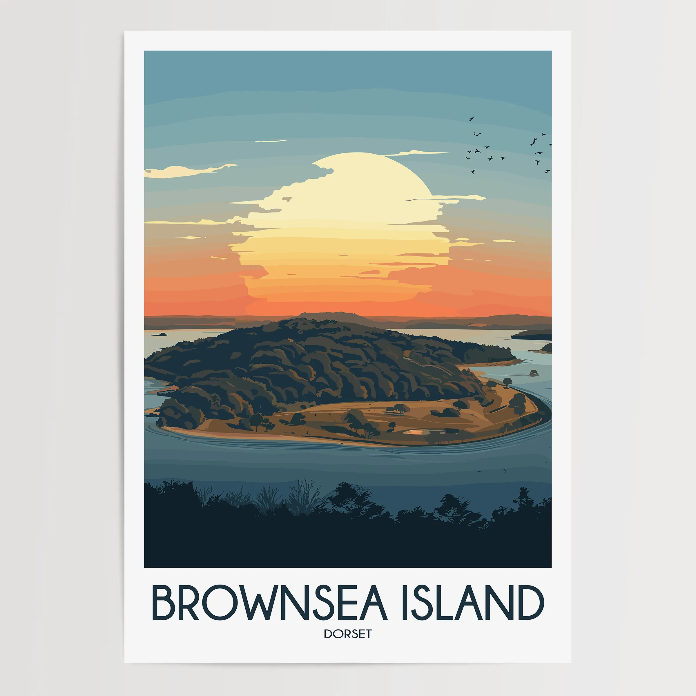 Brownsea Island Modern Travel Poster