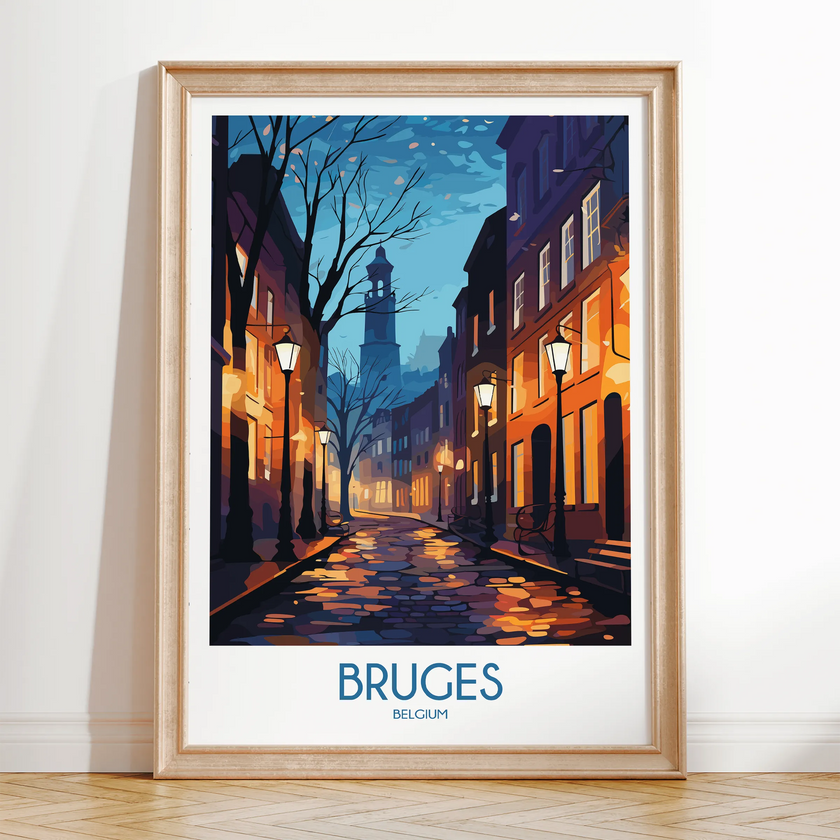 Bruges Modern Travel Poster