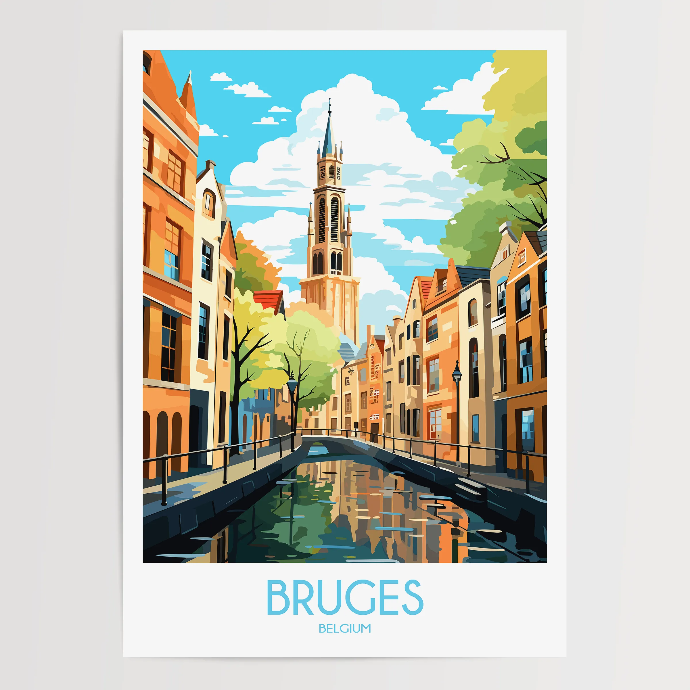 Bruges Modern Travel Poster