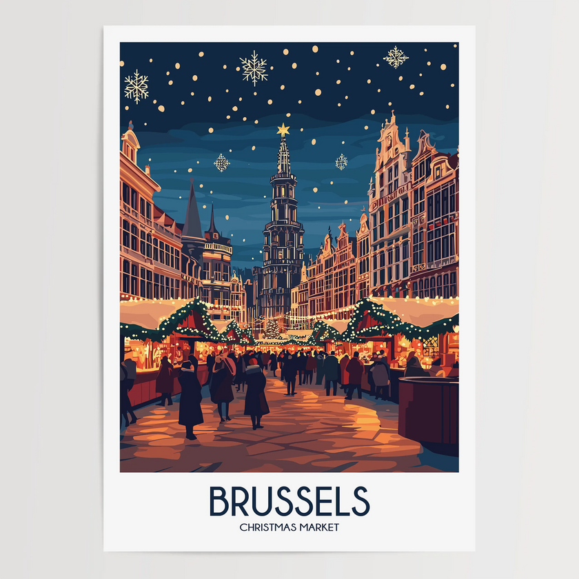 Brussels Modern Travel Poster