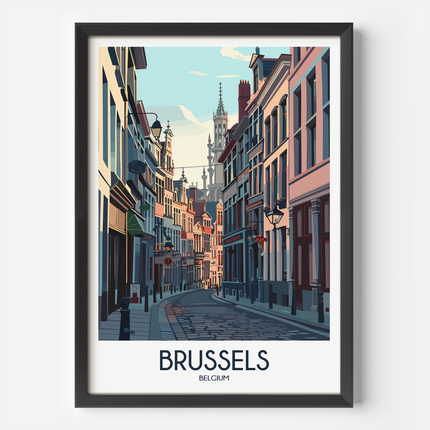 Brussels Modern Travel Poster