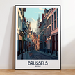 Brussels Retro Travel Illustration