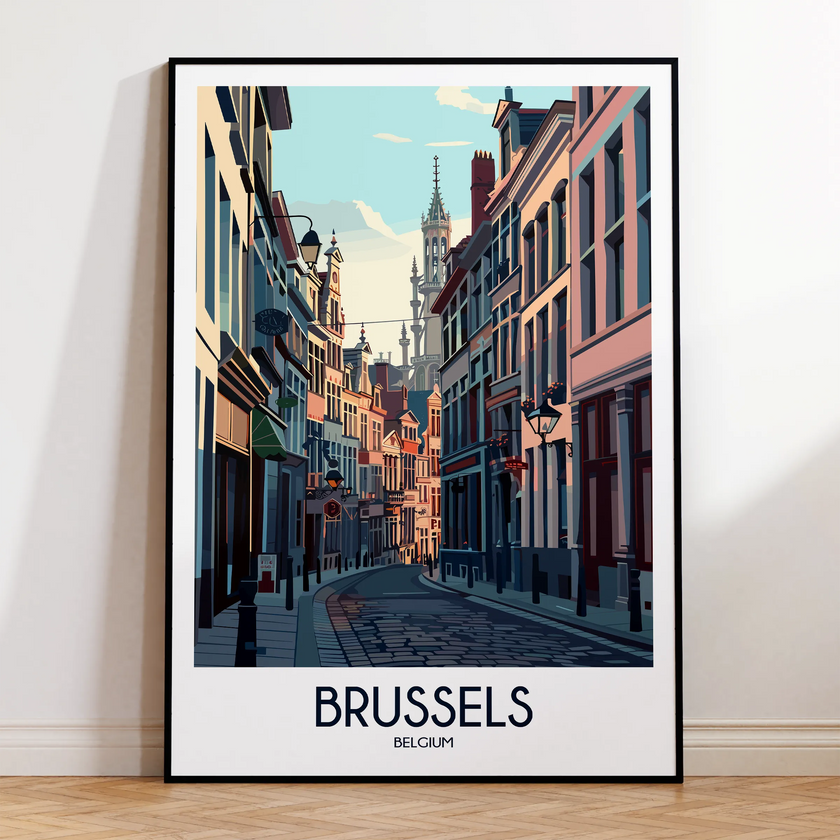 Brussels Retro Travel Illustration