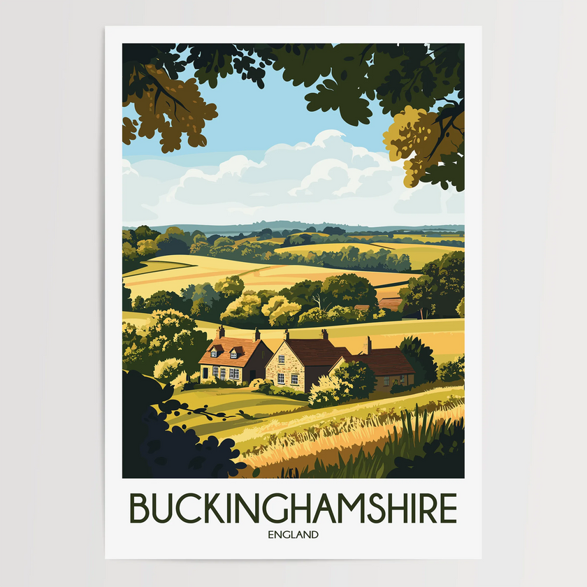 Buckinghamshire Modern Travel Poster
