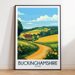 Buckinghamshire Retro Travel Illustration