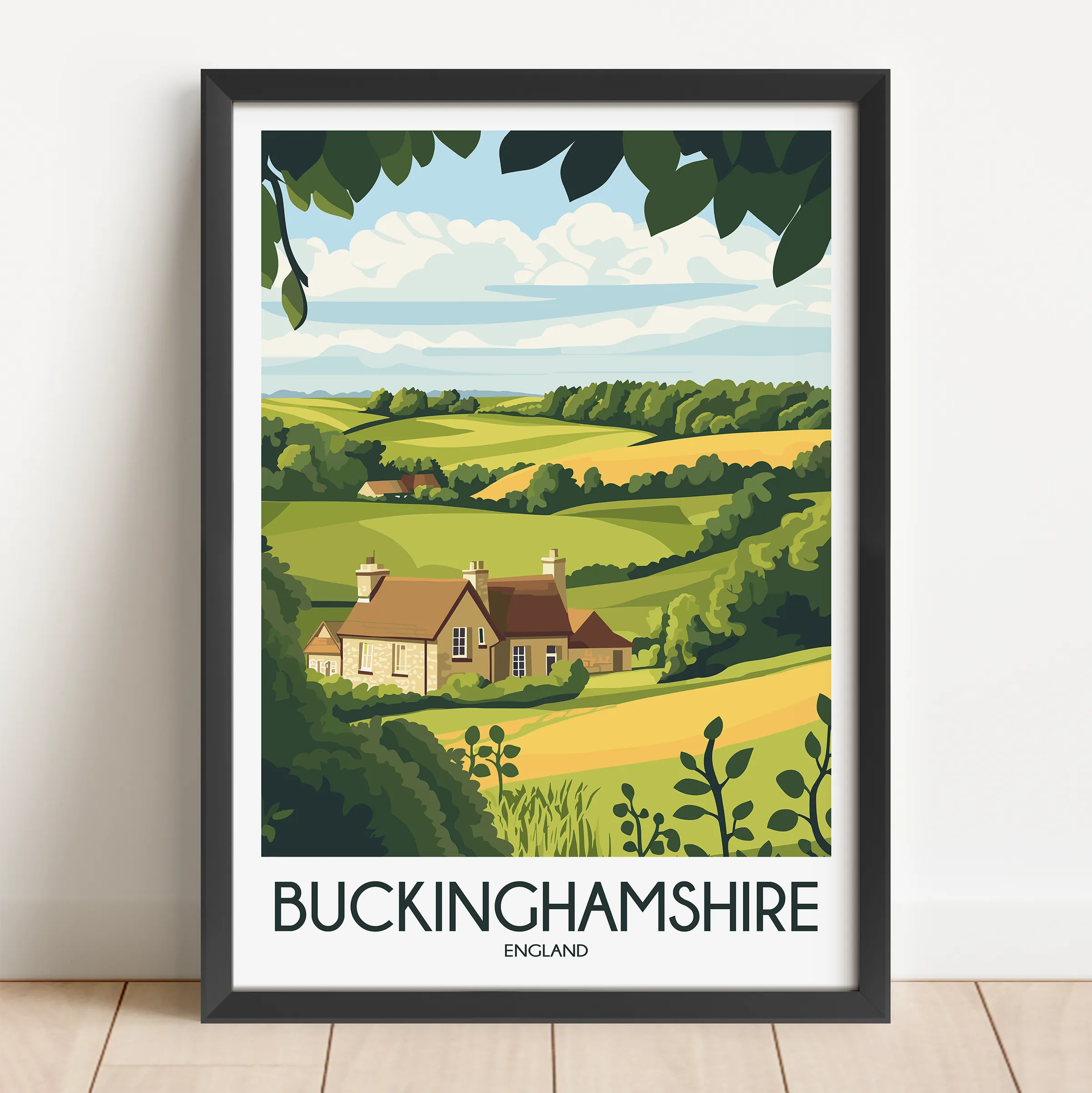 Buckinghamshire Vintage Style Print