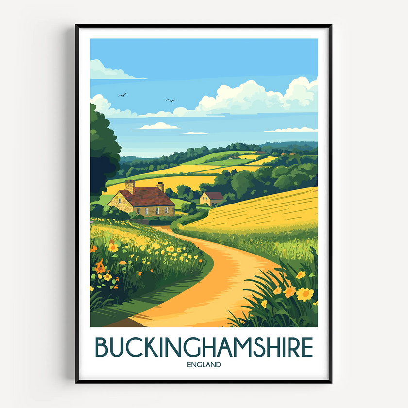 Buckinghamshire Vintage Style Print