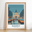 Budapest Retro Travel Illustration
