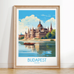 Budapest Retro Travel Illustration
