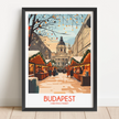 Budapest Retro Travel Illustration
