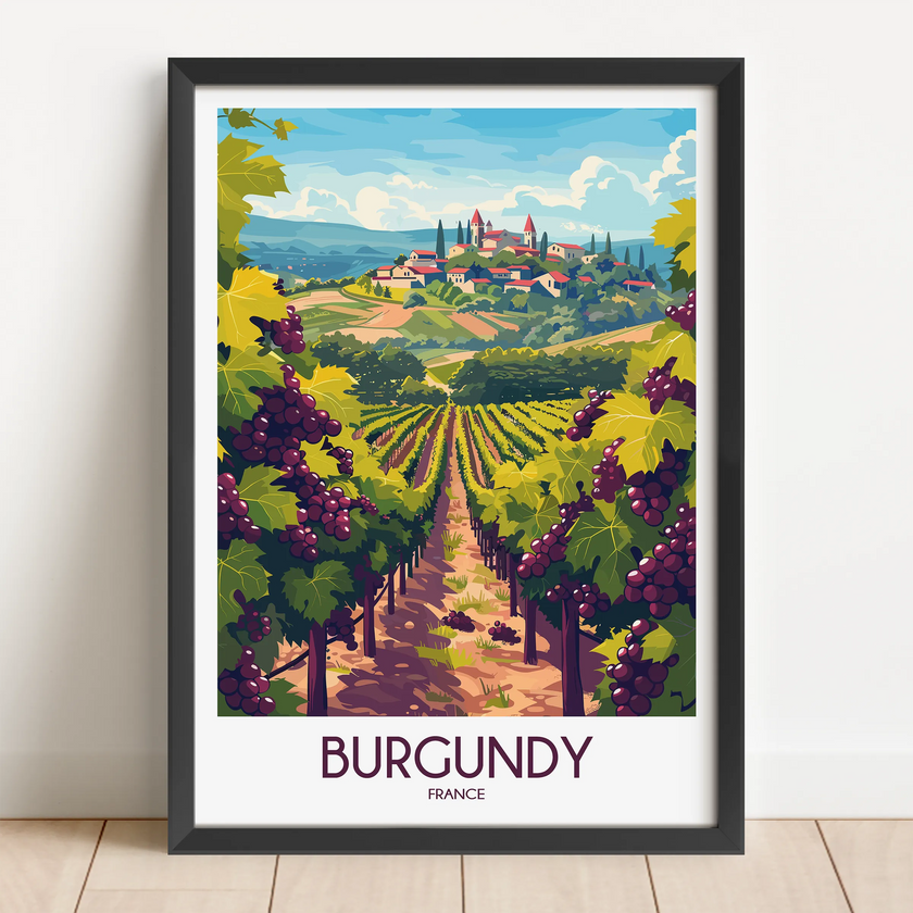 Burgundy Modern Travel Poster
