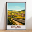 Burgundy Vintage Style Print
