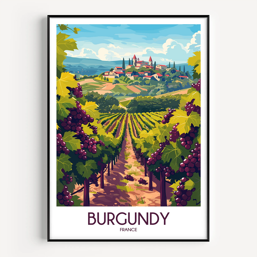 Burgundy Vintage Style Print