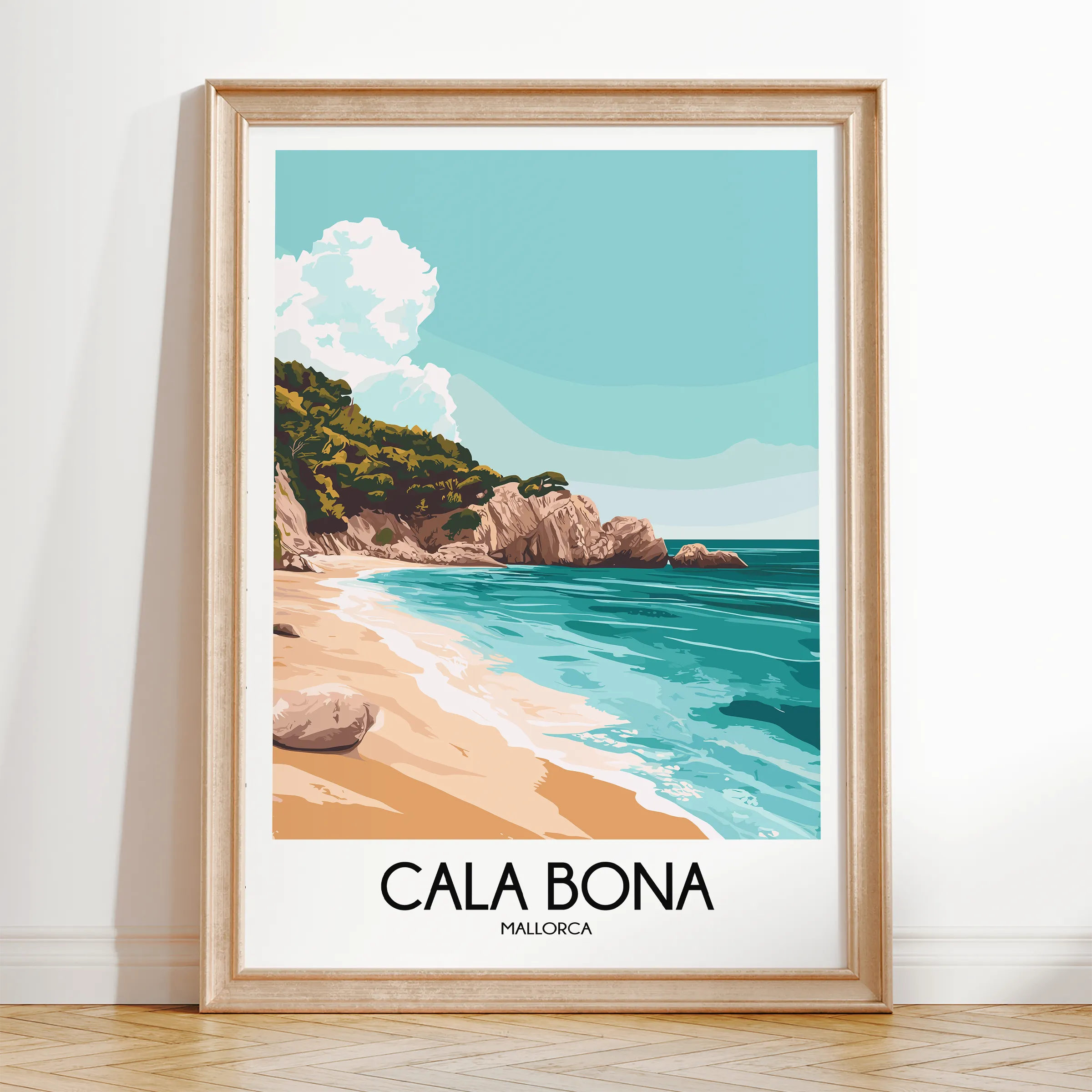 Cala Bona Modern Travel Poster