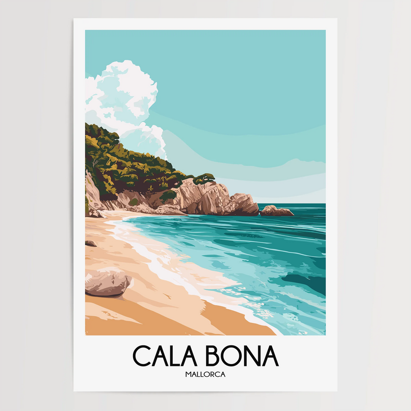 Cala Bona Vintage Style Print