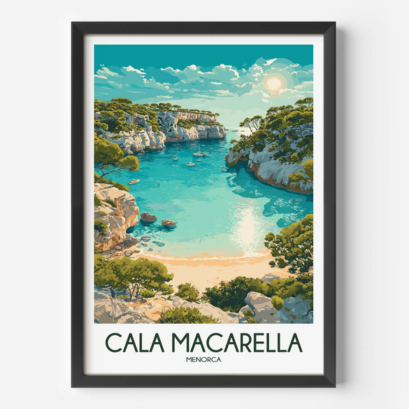 Cala Macarella Vintage Style Print