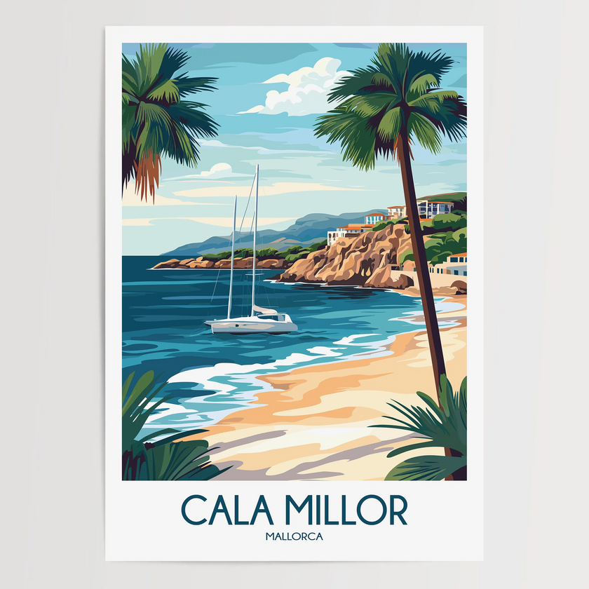 Cala Millor Vintage Style Print