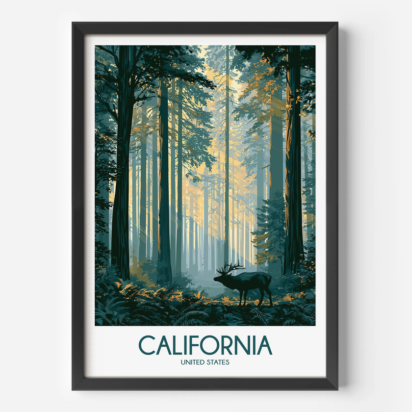 California Vintage Style Print