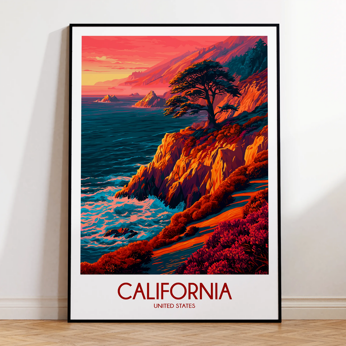 California Vintage Style Print