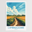 Cambridgeshire Modern Travel Poster