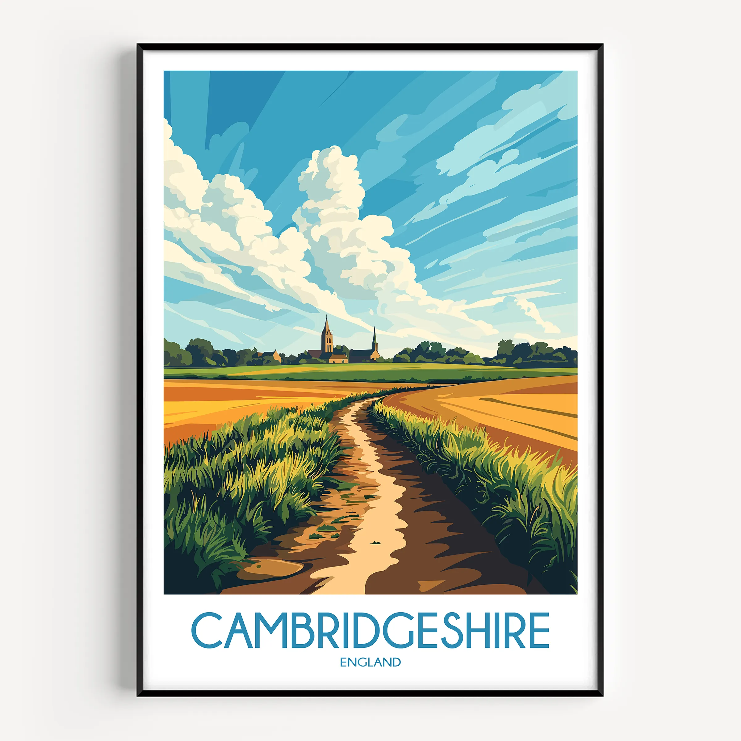 Cambridgeshire Souvenir Poster Print