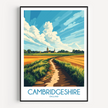 Cambridgeshire Souvenir Poster Print
