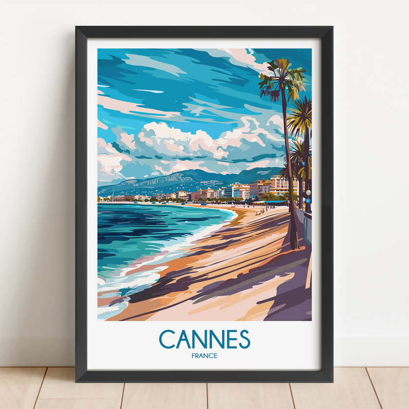Cannes Retro Travel Illustration