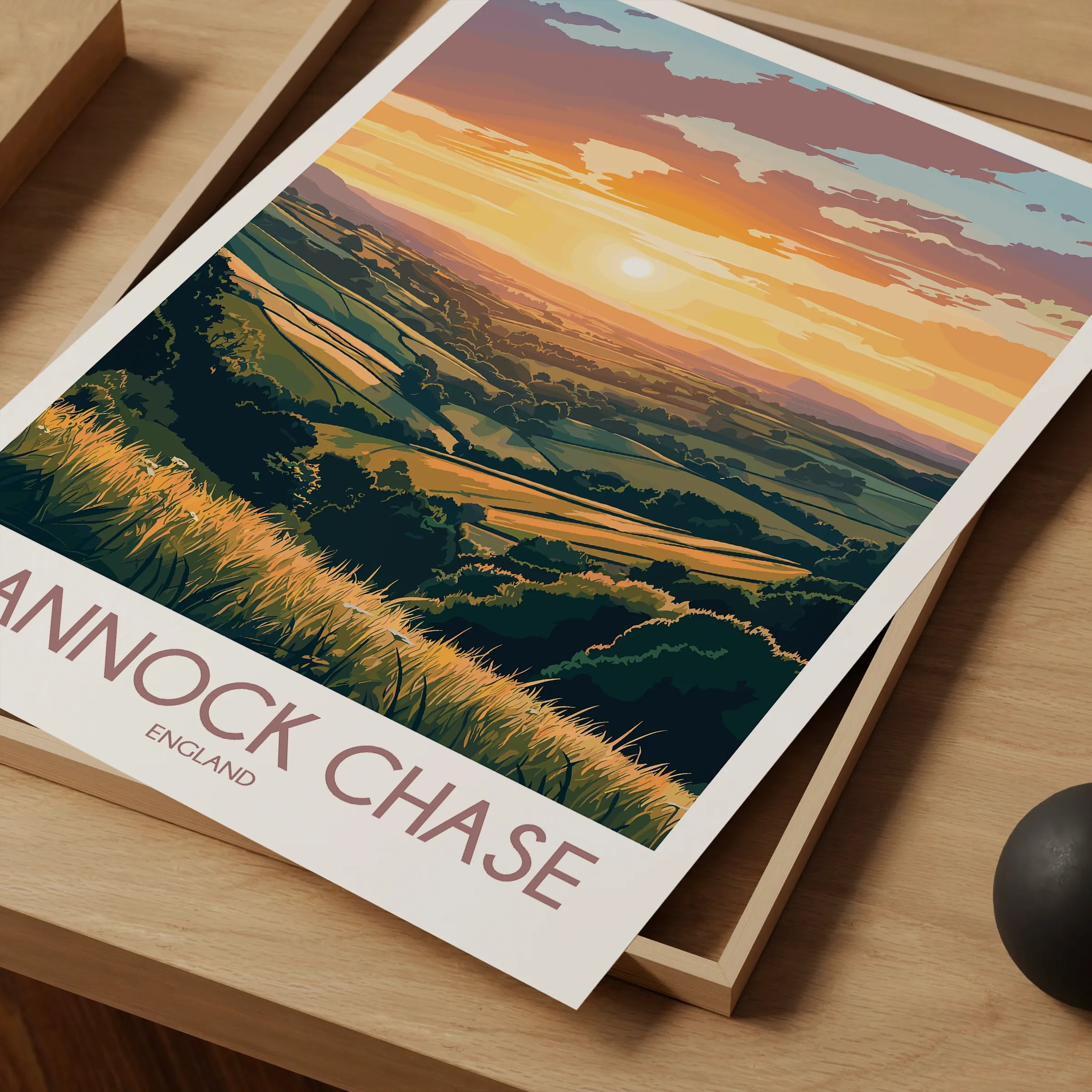 Cannock Chase Retro Travel Illustration
