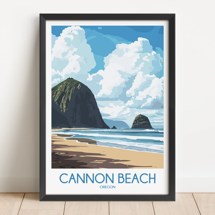 Cannon Beach Vintage Style Print