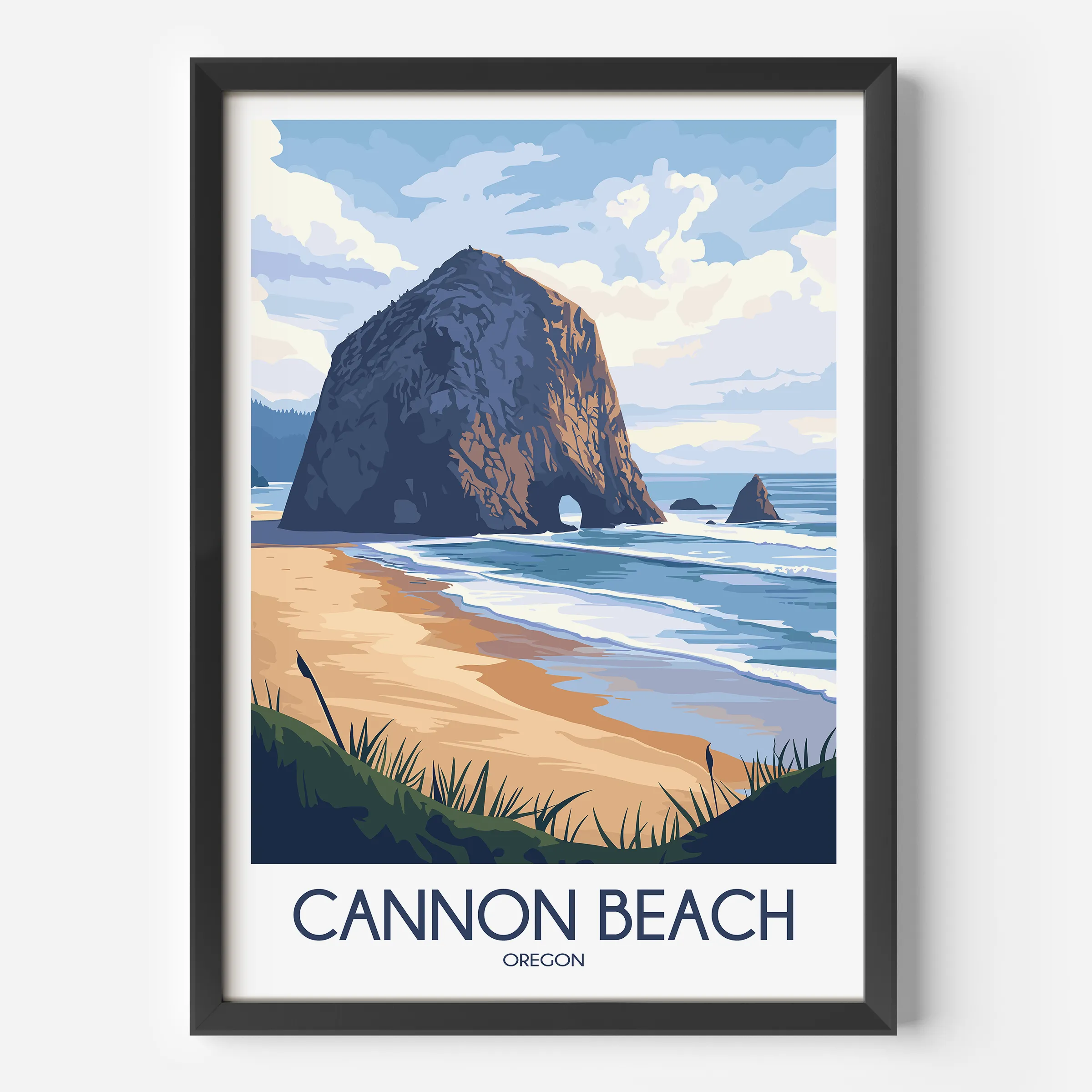 Cannon Beach Vintage Style Print