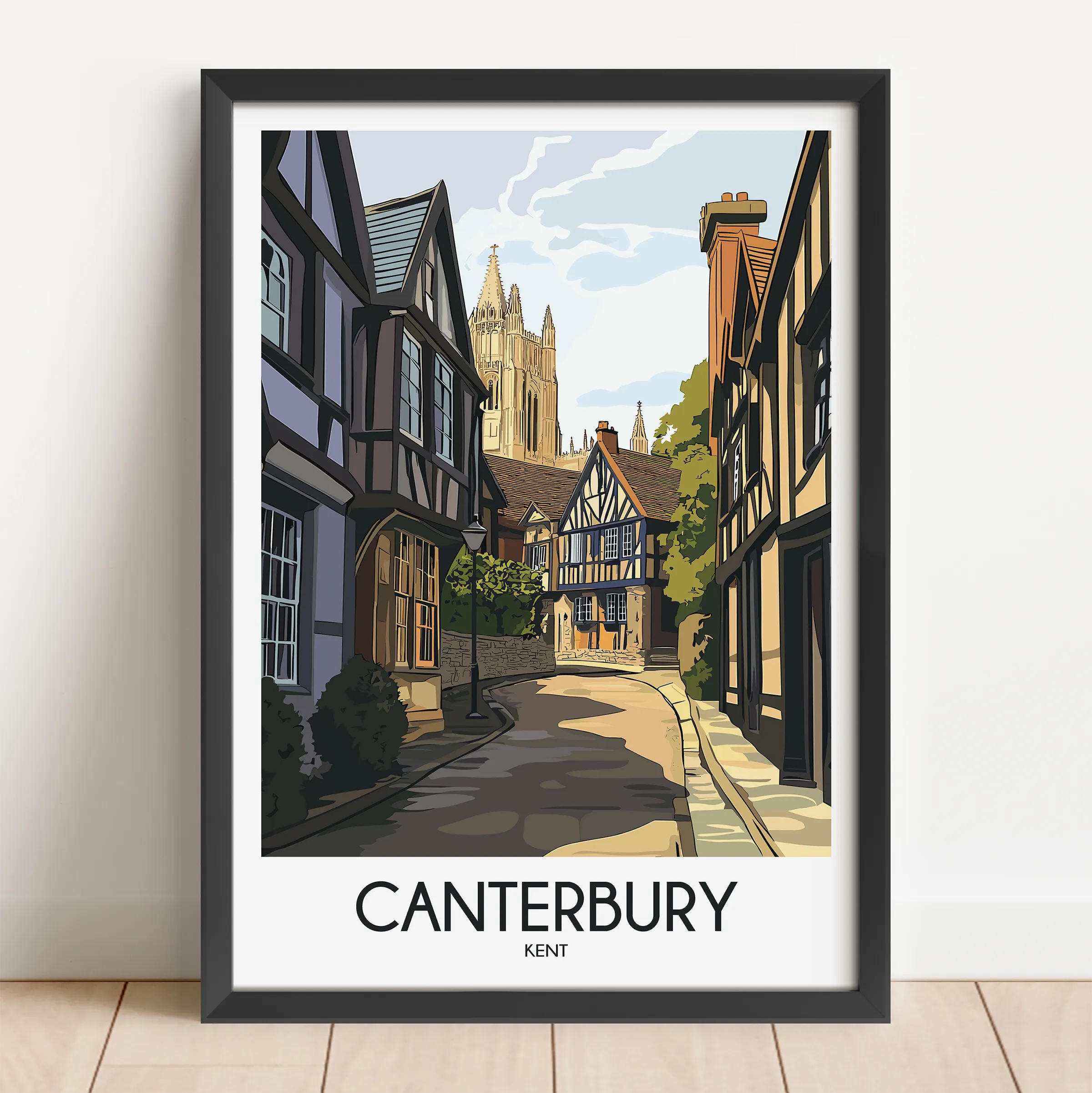 Canterbury Modern Travel Poster