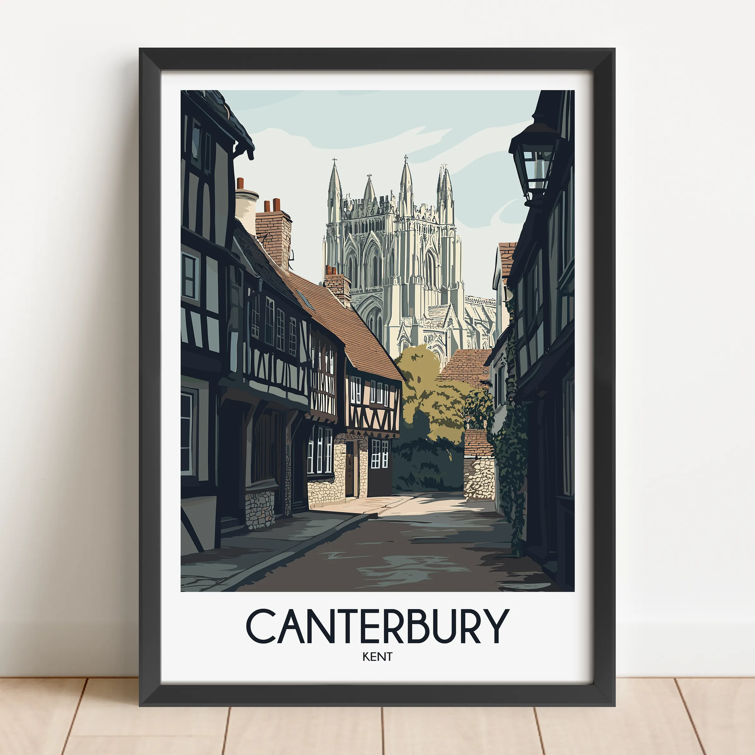 Canterbury Modern Travel Poster
