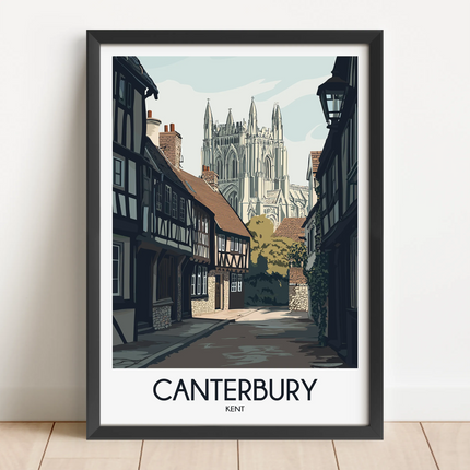 Canterbury Modern Travel Poster