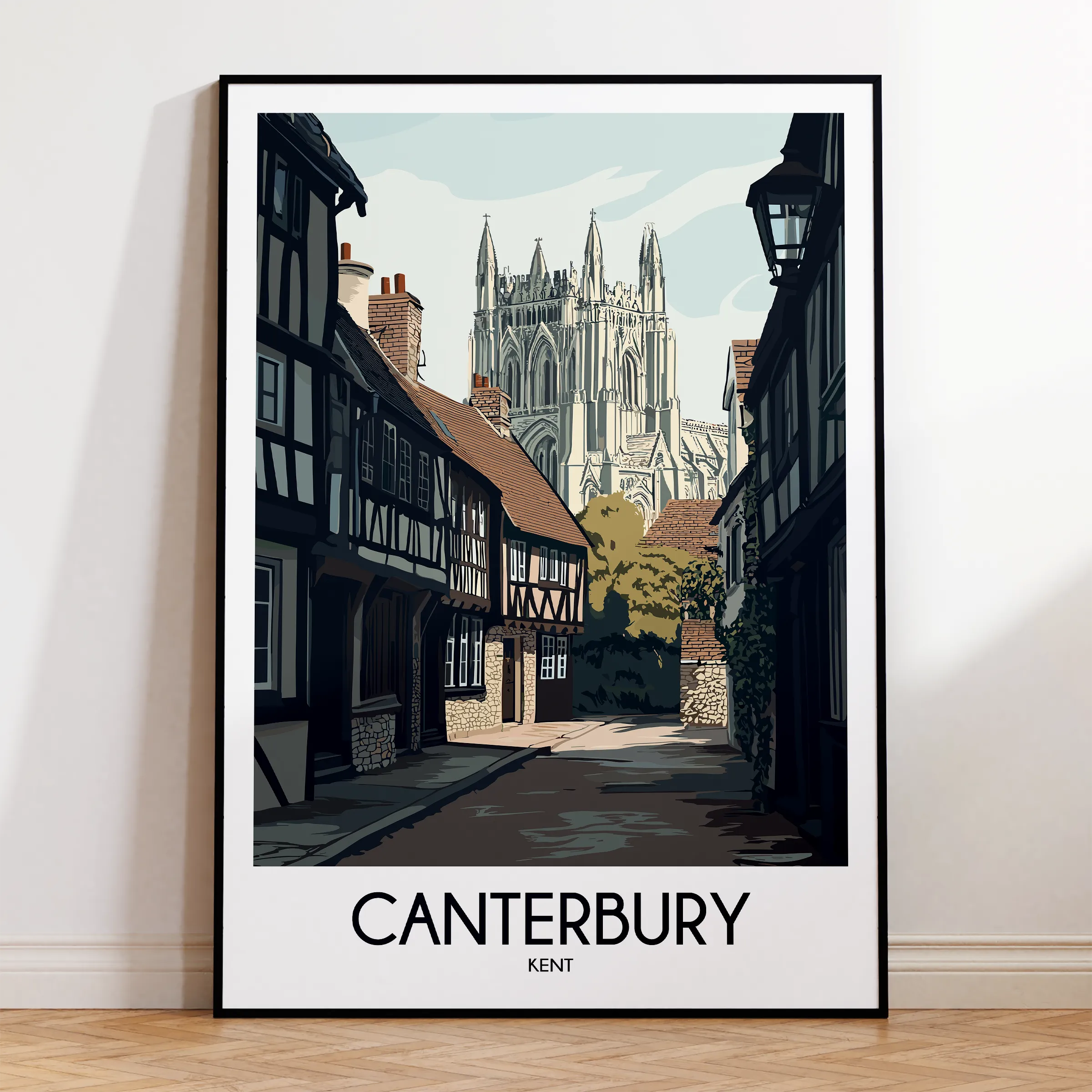 Canterbury Retro Travel Illustration